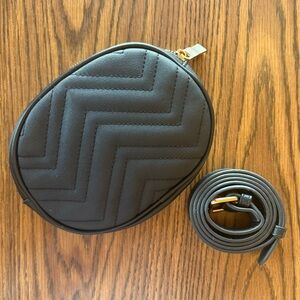Show Me Your MuMu Black Quilted Mini Bag with Gold Accents